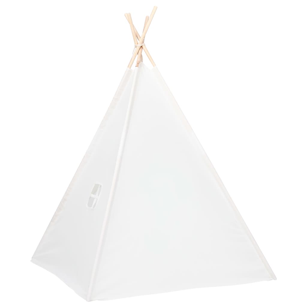 Children Teepee Tent with Bag Peach Skin White 120x120x150 cm- Play Tents & Tunnels - HomeShopIreland - Home Shop Ireland - Play Tents & Tunnels - Children Teepee Tent with Bag Peach Skin White 120x120x150 cm