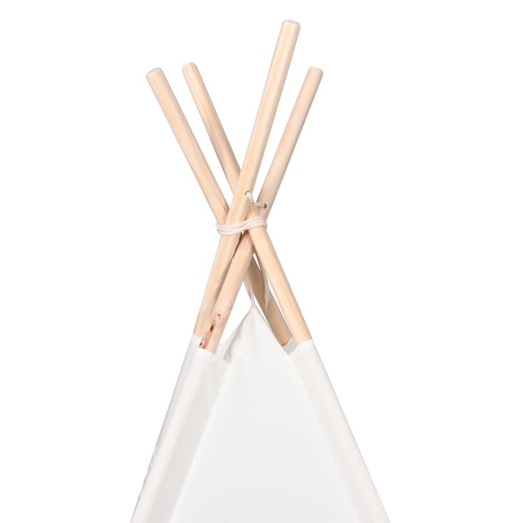 Children Teepee Tent with Bag Peach Skin White 120x120x150 cm- Play Tents & Tunnels - HomeShopIreland - Home Shop Ireland - Play Tents & Tunnels - Children Teepee Tent with Bag Peach Skin White 120x120x150 cm