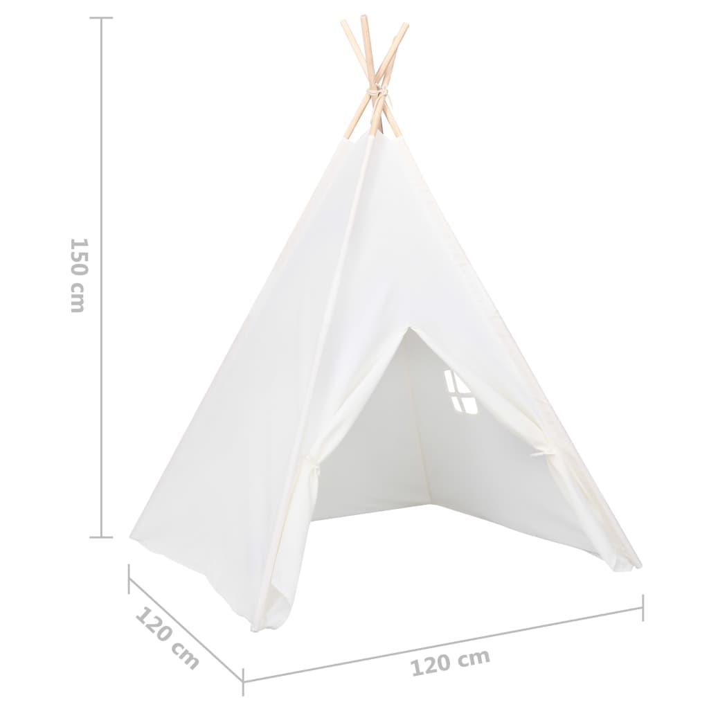 Children Teepee Tent with Bag Peach Skin White 120x120x150 cm- Play Tents & Tunnels - HomeShopIreland - Home Shop Ireland - Play Tents & Tunnels - Children Teepee Tent with Bag Peach Skin White 120x120x150 cm