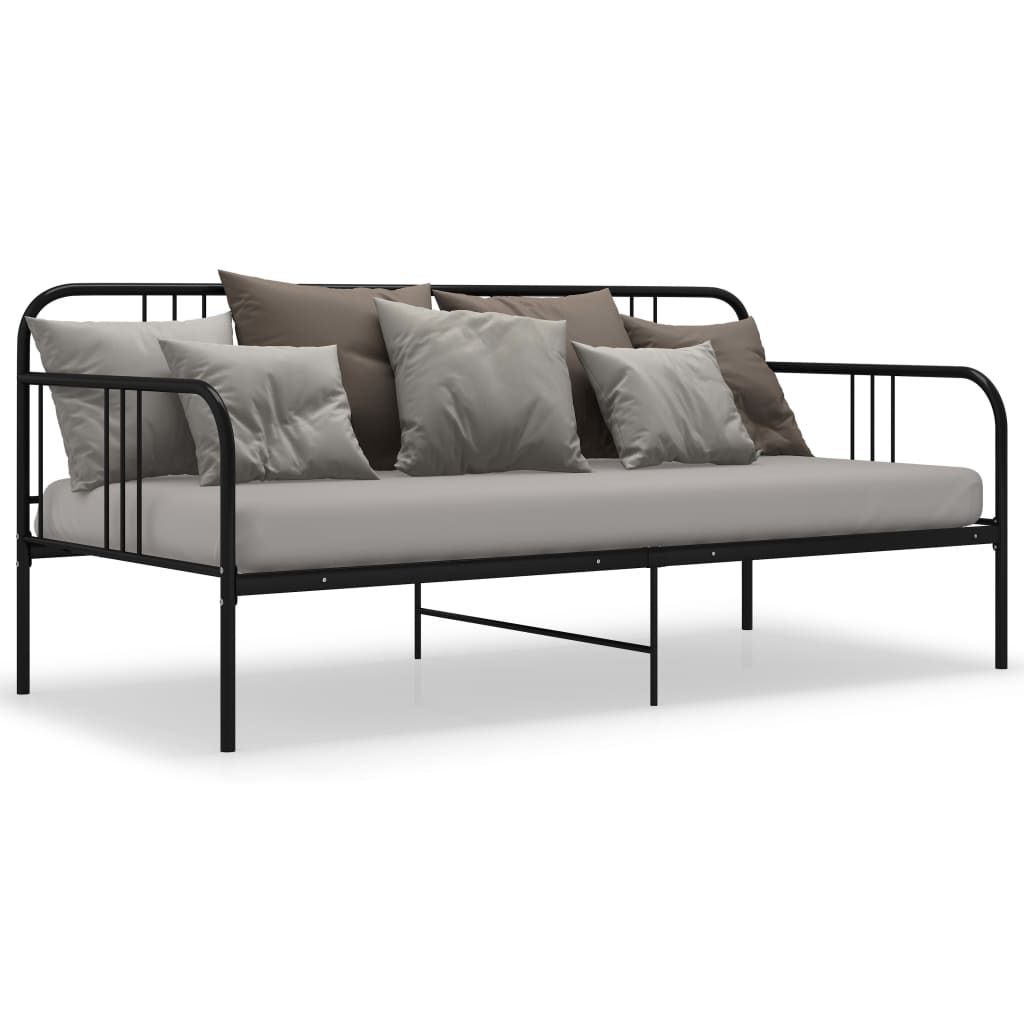 Sofa Bed Frame Black Metal 90x200 cm- Beds & Bed Frames - HomeShopIreland - Home Shop Ireland - Beds & Bed Frames - Sofa Bed Frame Black Metal 90x200 cm