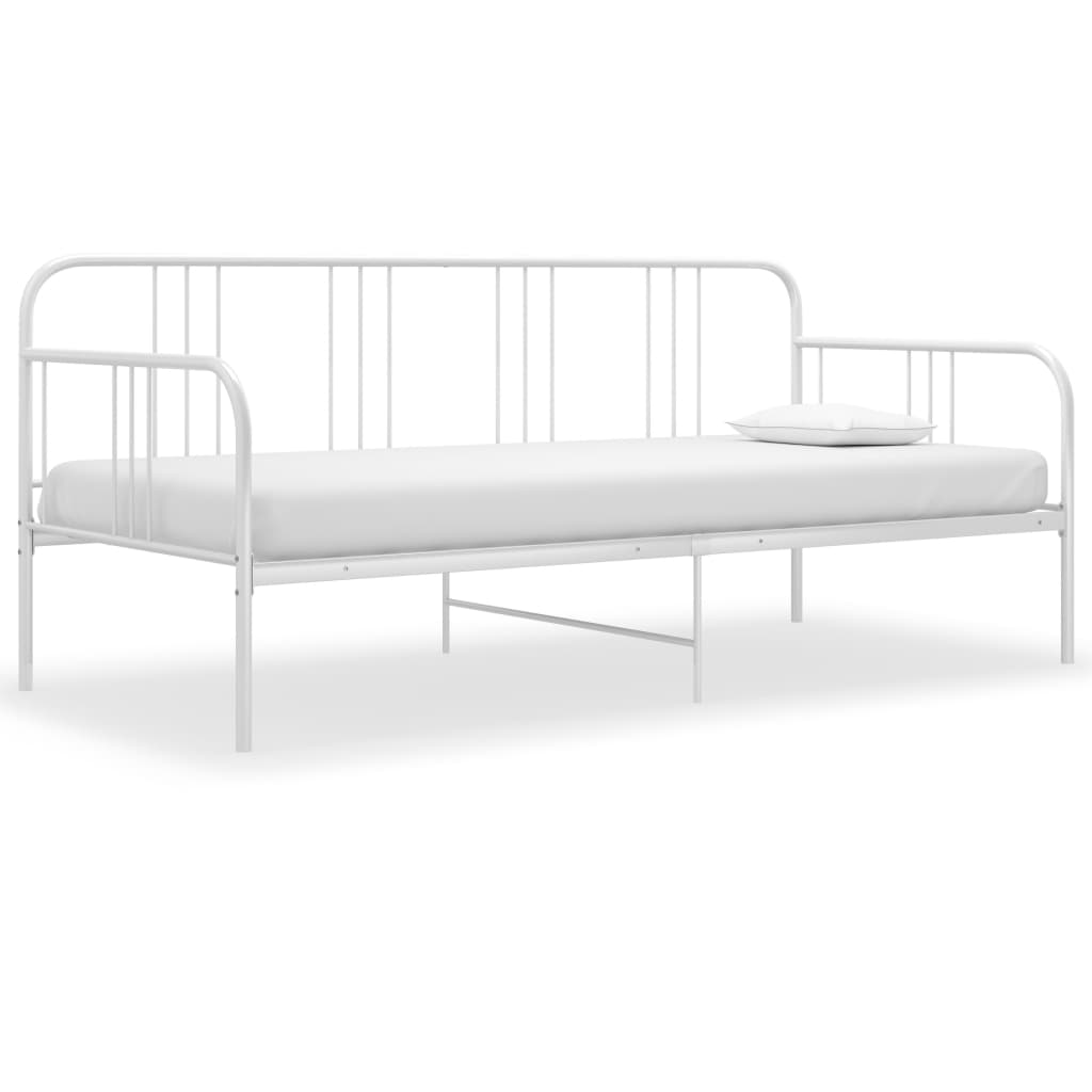 Sofa Bed Frame White Metal 90x200 cm- Beds & Bed Frames - HomeShopIreland - Home Shop Ireland - Beds & Bed Frames - Sofa Bed Frame White Metal 90x200 cm