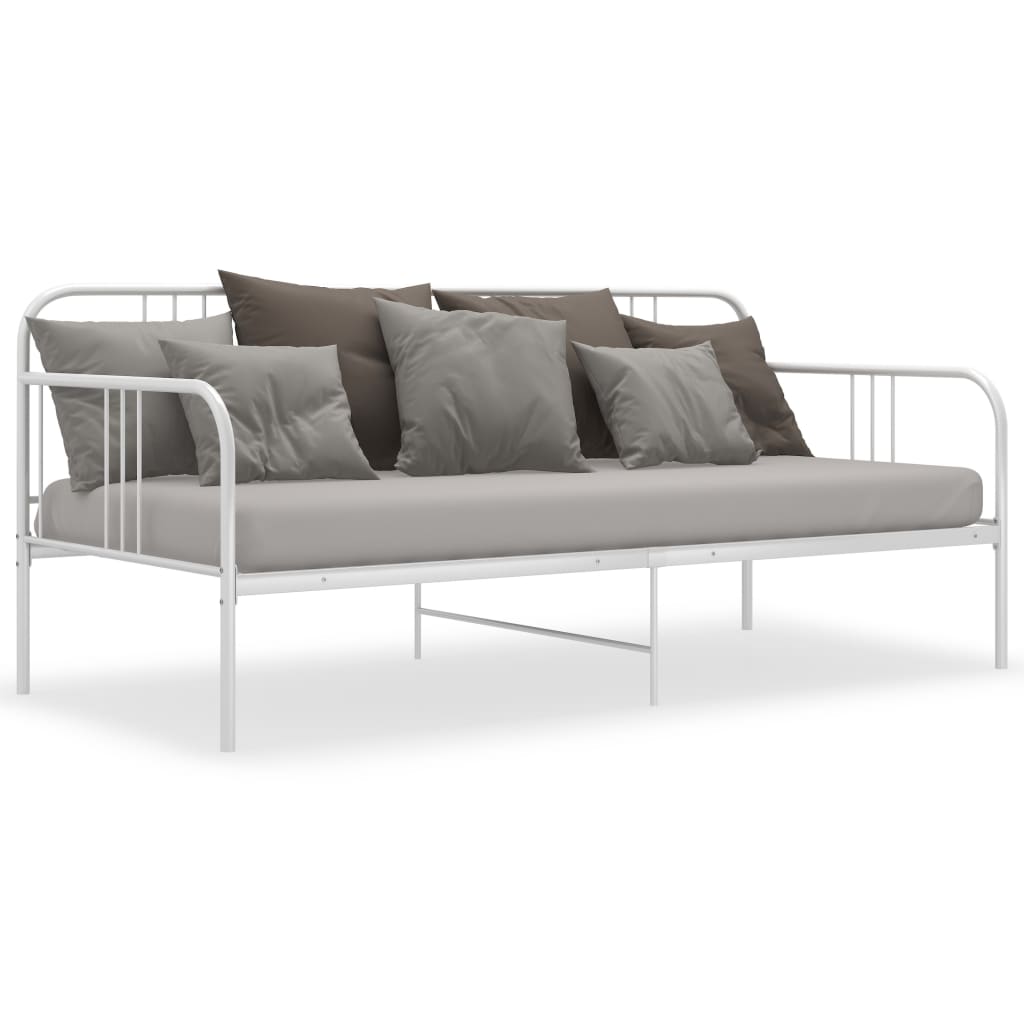 Sofa Bed Frame White Metal 90x200 cm- Beds & Bed Frames - HomeShopIreland - Home Shop Ireland - Beds & Bed Frames - Sofa Bed Frame White Metal 90x200 cm