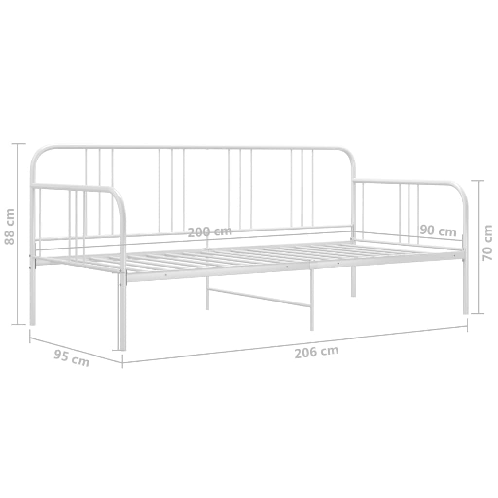 Sofa Bed Frame White Metal 90x200 cm- Beds & Bed Frames - HomeShopIreland - Home Shop Ireland - Beds & Bed Frames - Sofa Bed Frame White Metal 90x200 cm
