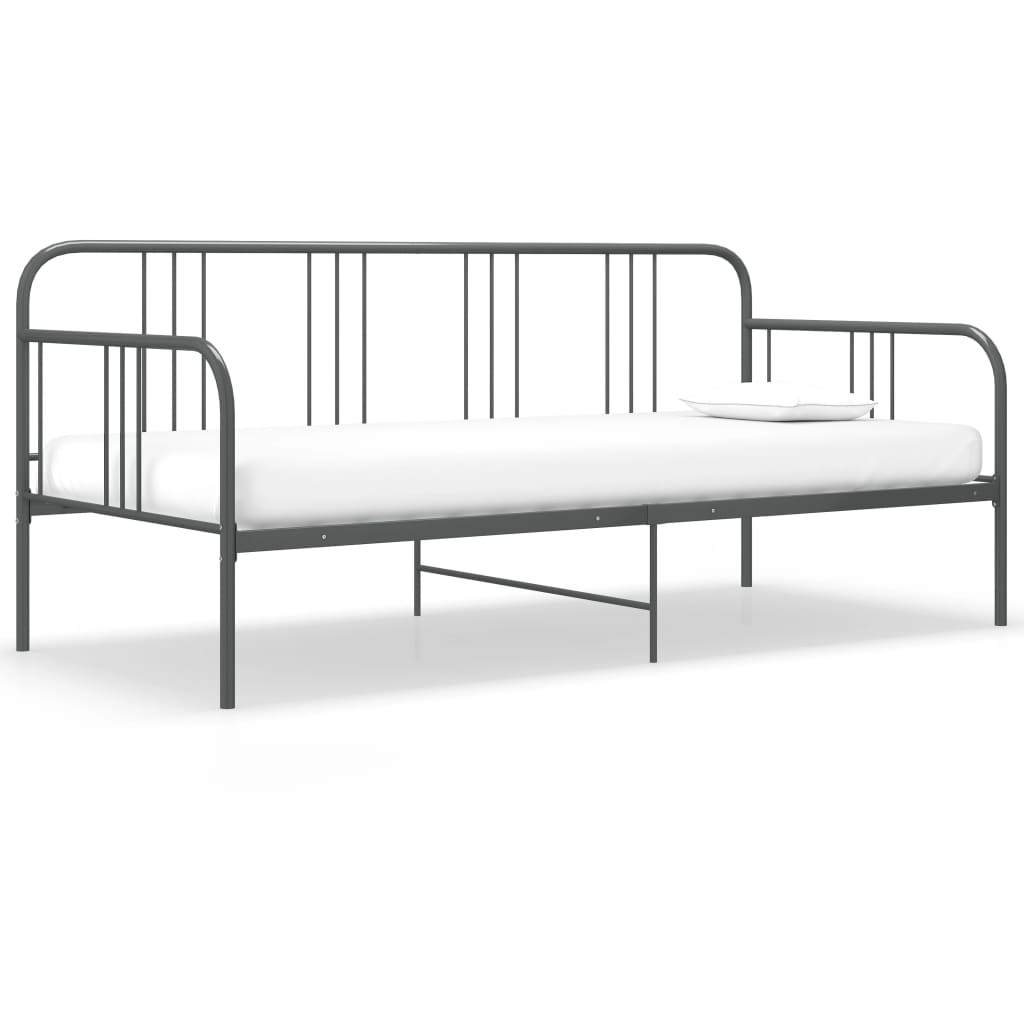 Sofa Bed Frame Grey Metal 90x200 cm- Beds & Bed Frames - HomeShopIreland - Home Shop Ireland - Beds & Bed Frames - Sofa Bed Frame Grey Metal 90x200 cm