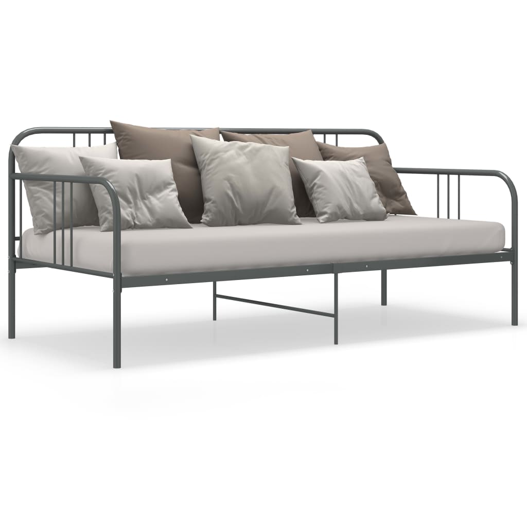 Sofa Bed Frame Grey Metal 90x200 cm- Beds & Bed Frames - HomeShopIreland - Home Shop Ireland - Beds & Bed Frames - Sofa Bed Frame Grey Metal 90x200 cm