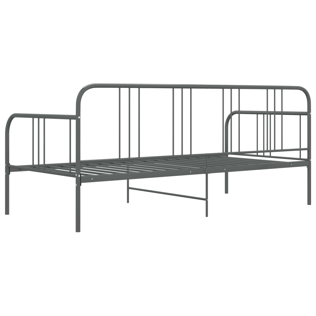Sofa Bed Frame Grey Metal 90x200 cm- Beds & Bed Frames - HomeShopIreland - Home Shop Ireland - Beds & Bed Frames - Sofa Bed Frame Grey Metal 90x200 cm