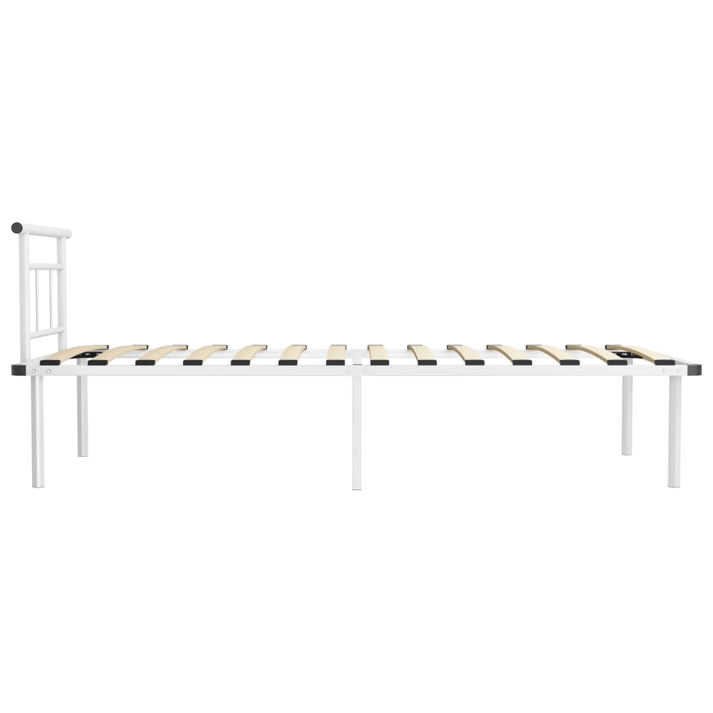 Bed Frame White Metal 100x200 cm- Beds & Bed Frames - HomeShopIreland - Home Shop Ireland - Beds & Bed Frames - Bed Frame White Metal 100x200 cm
