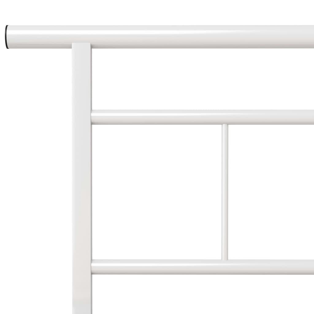 Bed Frame White Metal 100x200 cm- Beds & Bed Frames - HomeShopIreland - Home Shop Ireland - Beds & Bed Frames - Bed Frame White Metal 100x200 cm