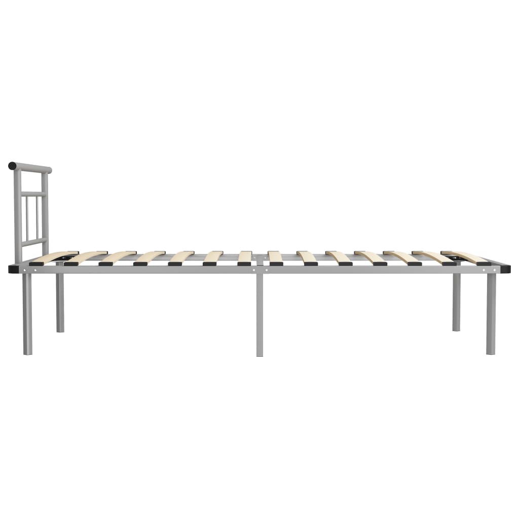 Bed Frame Grey Metal 100x200 cm- Beds & Bed Frames - HomeShopIreland - Home Shop Ireland - Beds & Bed Frames - Bed Frame Grey Metal 100x200 cm