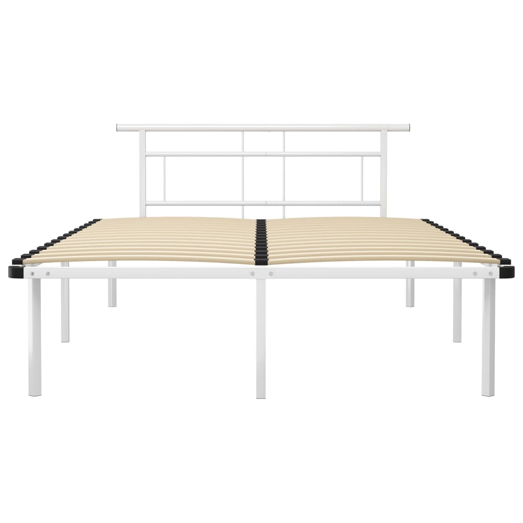 Bed Frame White Metal 140x200 cm- Beds & Bed Frames - HomeShopIreland - Home Shop Ireland - Beds & Bed Frames - Bed Frame White Metal 140x200 cm