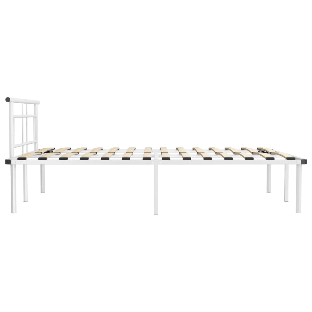 Bed Frame White Metal 140x200 cm- Beds & Bed Frames - HomeShopIreland - Home Shop Ireland - Beds & Bed Frames - Bed Frame White Metal 140x200 cm