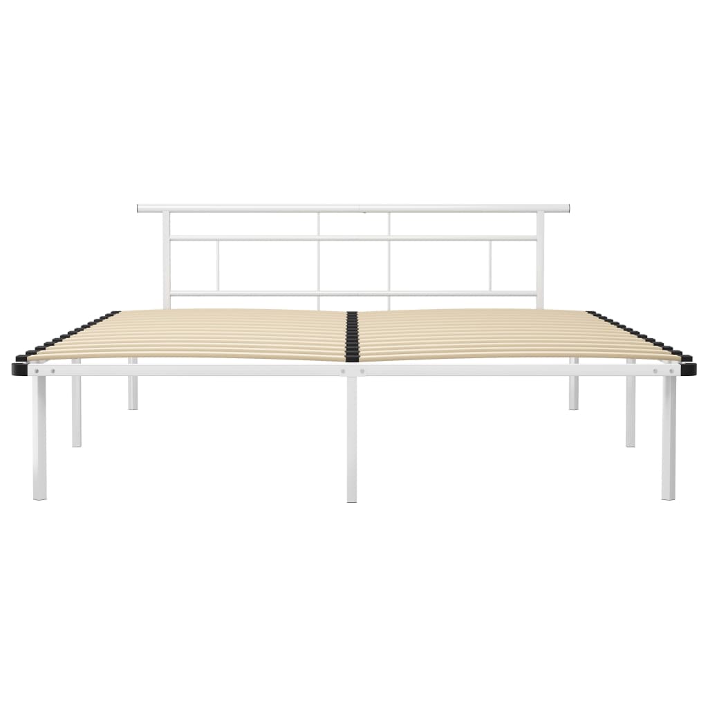 Bed Frame White Metal 180x200 cm- Beds & Bed Frames - HomeShopIreland - Home Shop Ireland - Beds & Bed Frames - Bed Frame White Metal 180x200 cm
