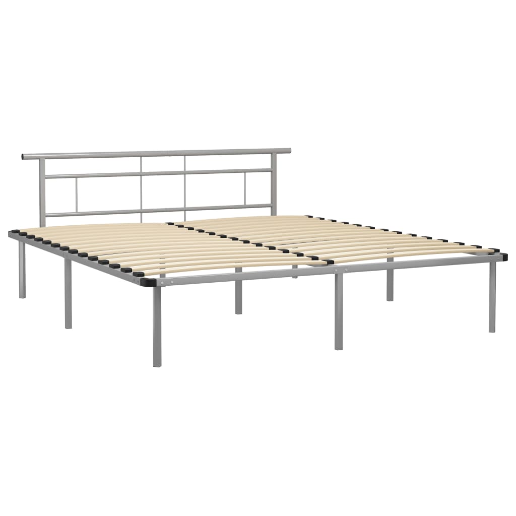 Bed Frame Grey Metal 180x200 cm- Beds & Bed Frames - HomeShopIreland - Home Shop Ireland - Beds & Bed Frames - Bed Frame Grey Metal 180x200 cm