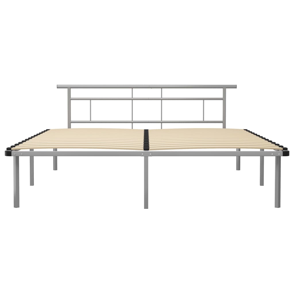 Bed Frame Grey Metal 180x200 cm- Beds & Bed Frames - HomeShopIreland - Home Shop Ireland - Beds & Bed Frames - Bed Frame Grey Metal 180x200 cm