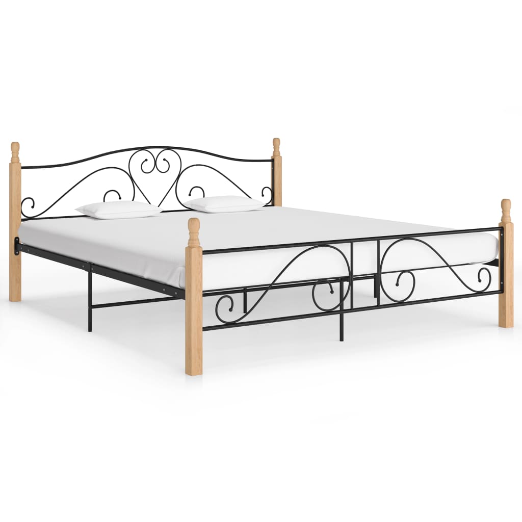 Bed Frame Black Metal 180x200 cm- Beds & Bed Frames - HomeShopIreland - Home Shop Ireland - Beds & Bed Frames - Bed Frame Black Metal 180x200 cm