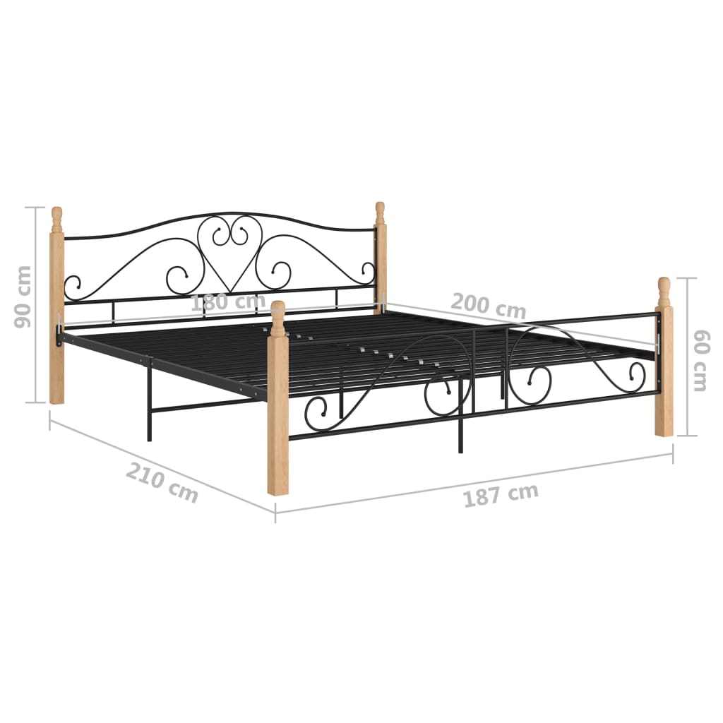 Bed Frame Black Metal 180x200 cm- Beds & Bed Frames - HomeShopIreland - Home Shop Ireland - Beds & Bed Frames - Bed Frame Black Metal 180x200 cm