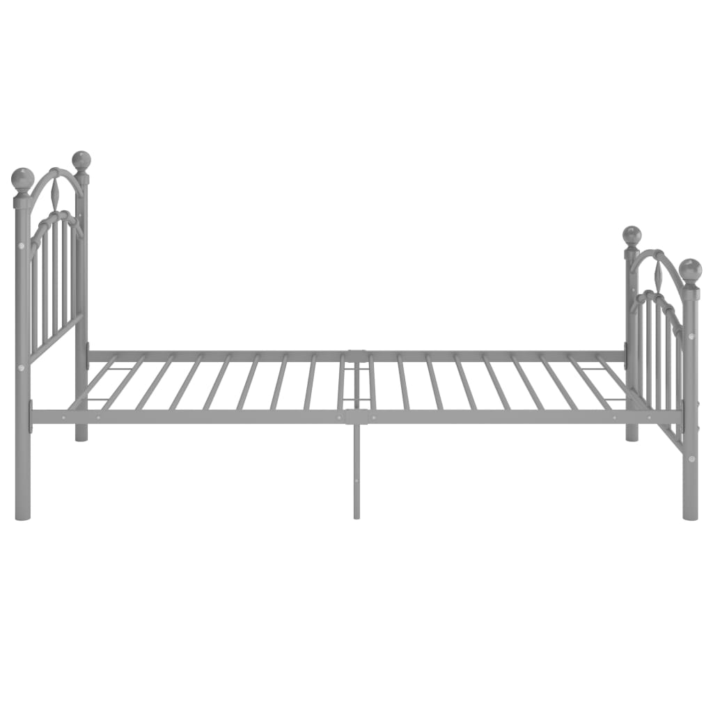 Bed Frame Grey Metal 90x200 cm- Beds & Bed Frames - HomeShopIreland - Home Shop Ireland - Beds & Bed Frames - Bed Frame Grey Metal 90x200 cm