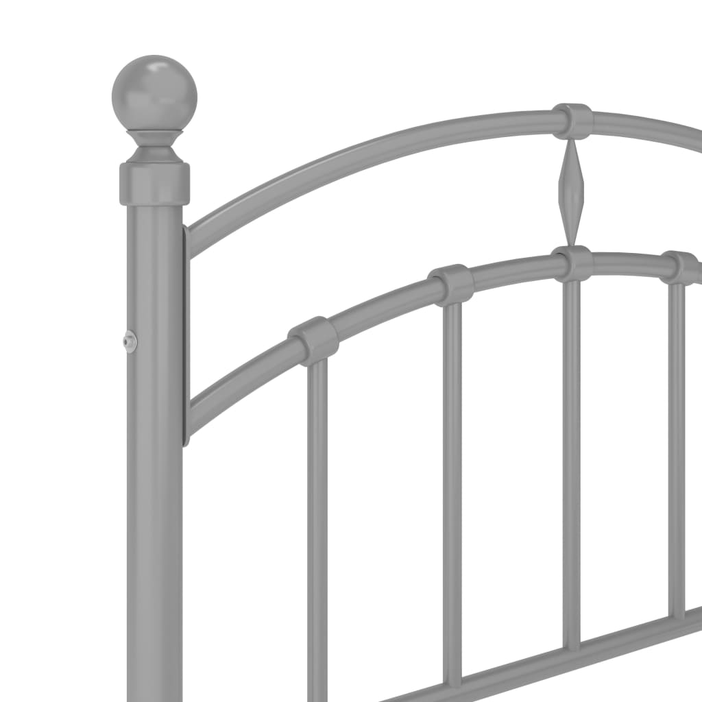 Bed Frame Grey Metal 90x200 cm- Beds & Bed Frames - HomeShopIreland - Home Shop Ireland - Beds & Bed Frames - Bed Frame Grey Metal 90x200 cm
