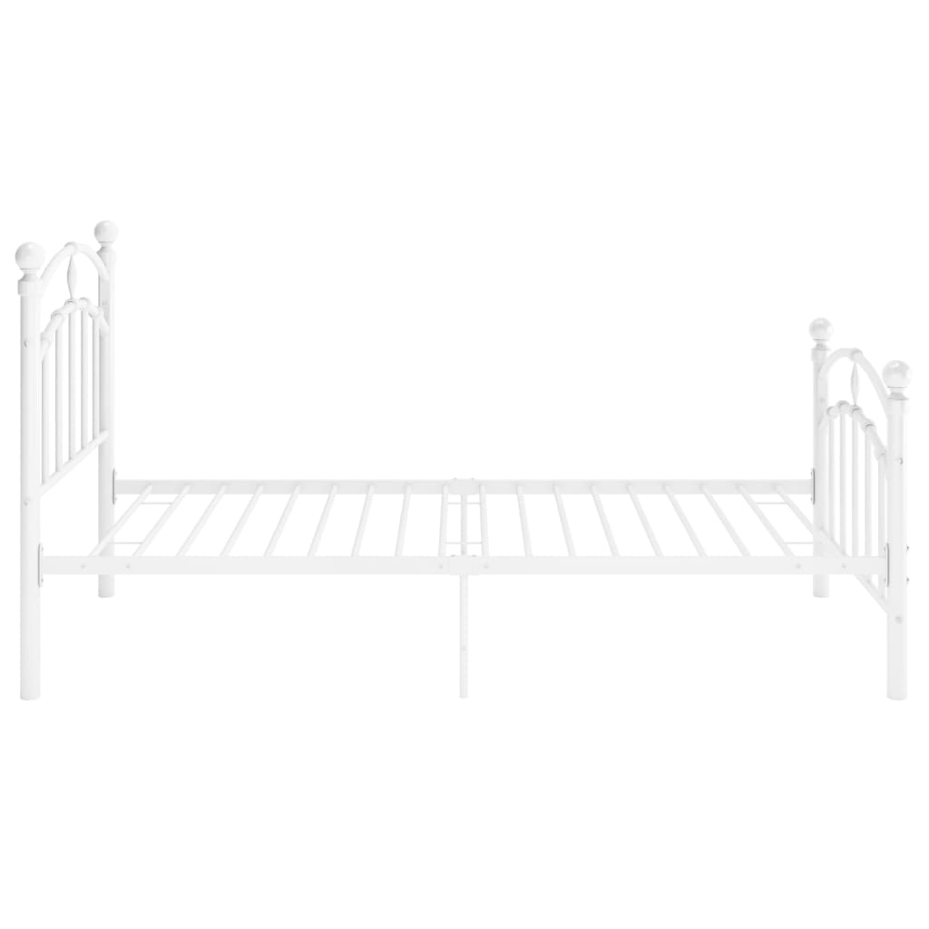 Bed Frame White Metal 100x200 cm- Beds & Bed Frames - HomeShopIreland - Home Shop Ireland - Beds & Bed Frames - Bed Frame White Metal 100x200 cm