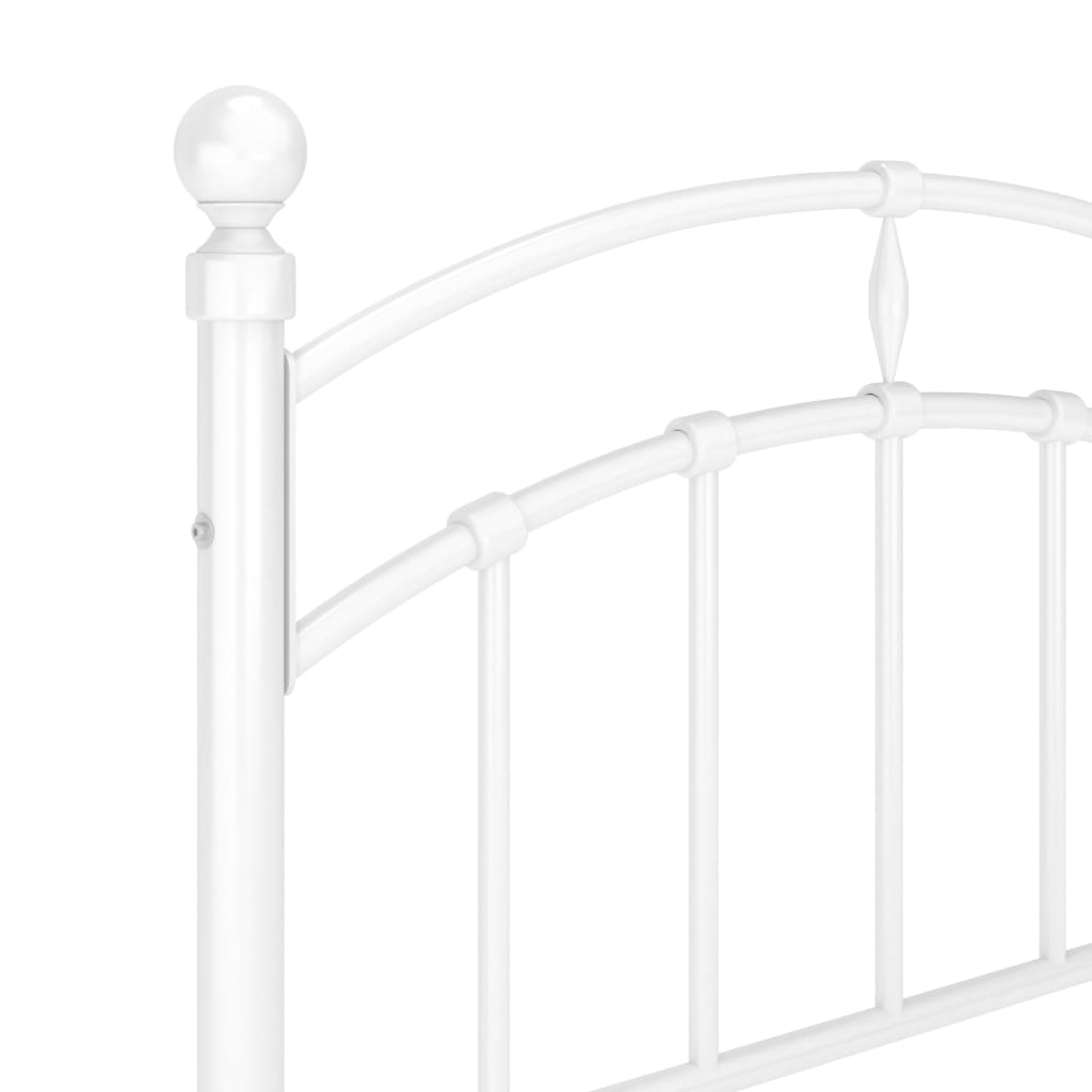 Bed Frame White Metal 100x200 cm- Beds & Bed Frames - HomeShopIreland - Home Shop Ireland - Beds & Bed Frames - Bed Frame White Metal 100x200 cm