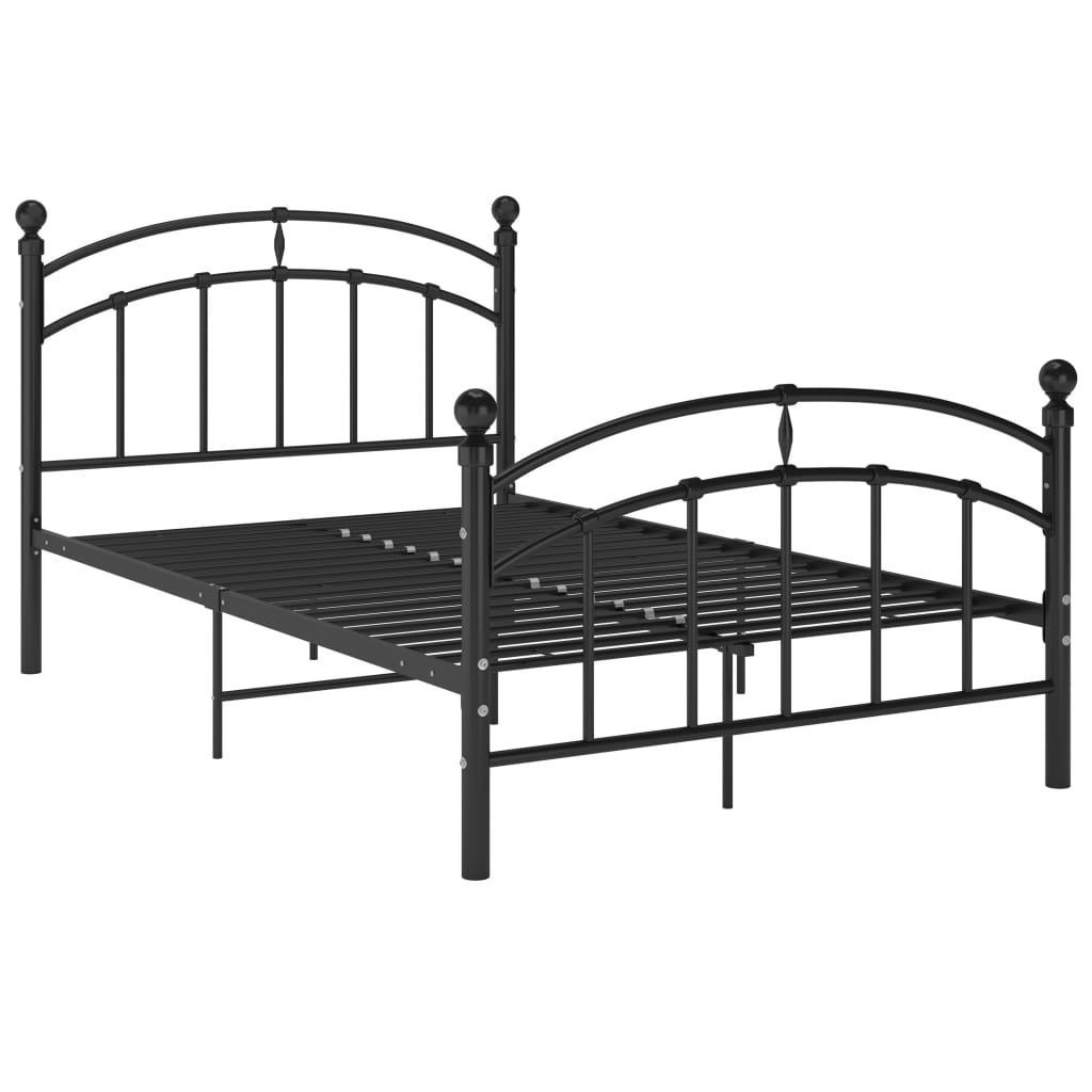 Bed Frame Black Metal 120x200 cm- Beds & Bed Frames - HomeShopIreland - Home Shop Ireland - Beds & Bed Frames - Bed Frame Black Metal 120x200 cm