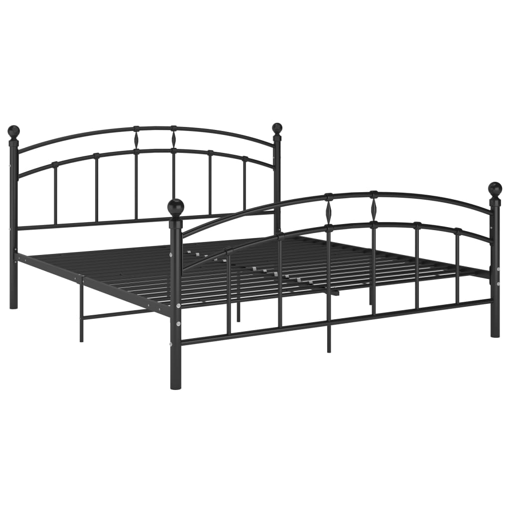 Bed Frame Black Metal 140x200 cm- Beds & Bed Frames - HomeShopIreland - Home Shop Ireland - Beds & Bed Frames - Bed Frame Black Metal 140x200 cm