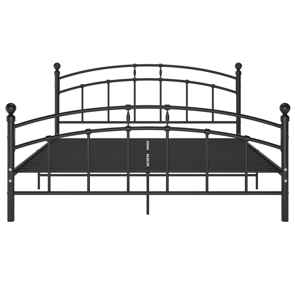 Bed Frame Black Metal 140x200 cm- Beds & Bed Frames - HomeShopIreland - Home Shop Ireland - Beds & Bed Frames - Bed Frame Black Metal 140x200 cm