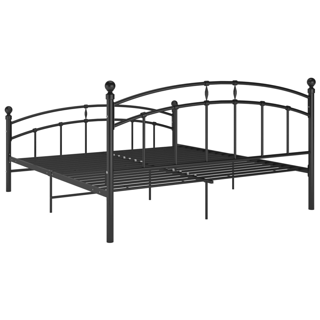 Bed Frame Black Metal 140x200 cm- Beds & Bed Frames - HomeShopIreland - Home Shop Ireland - Beds & Bed Frames - Bed Frame Black Metal 140x200 cm