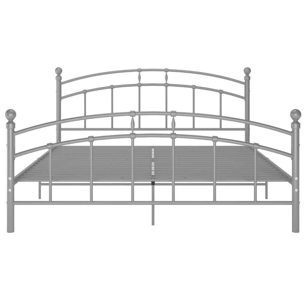 Bed Frame Grey Metal 140x200 cm- Beds & Bed Frames - HomeShopIreland - Home Shop Ireland - Beds & Bed Frames - Bed Frame Grey Metal 140x200 cm