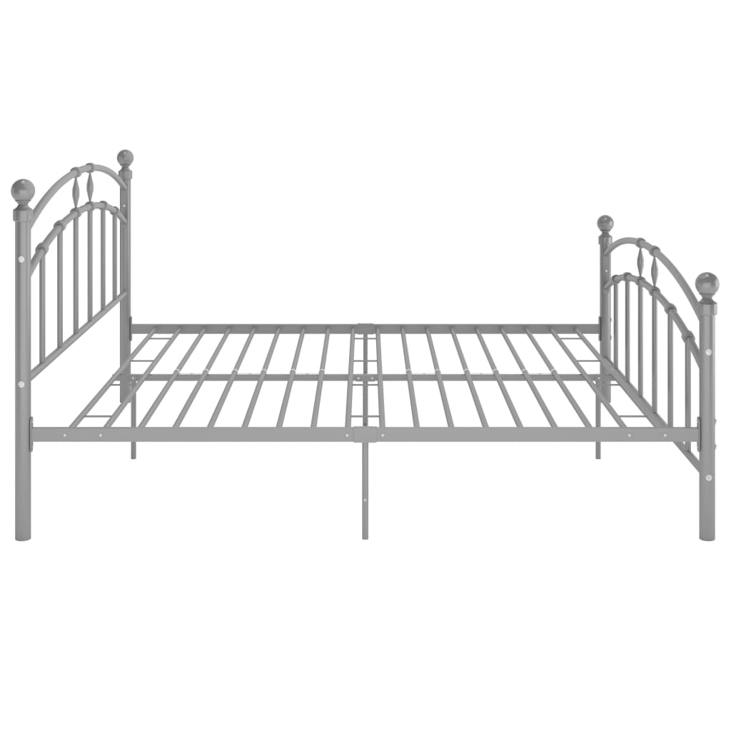 Bed Frame Grey Metal 140x200 cm- Beds & Bed Frames - HomeShopIreland - Home Shop Ireland - Beds & Bed Frames - Bed Frame Grey Metal 140x200 cm