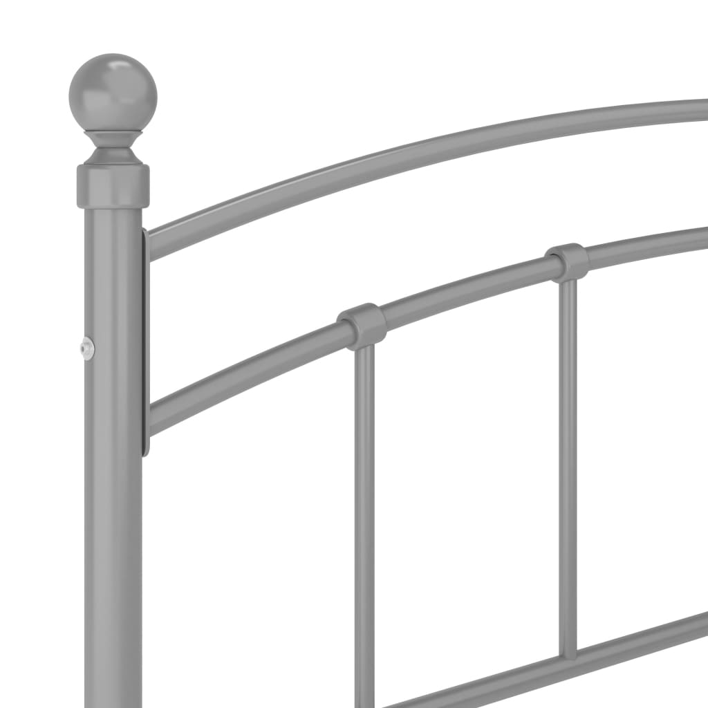 Bed Frame Grey Metal 140x200 cm- Beds & Bed Frames - HomeShopIreland - Home Shop Ireland - Beds & Bed Frames - Bed Frame Grey Metal 140x200 cm