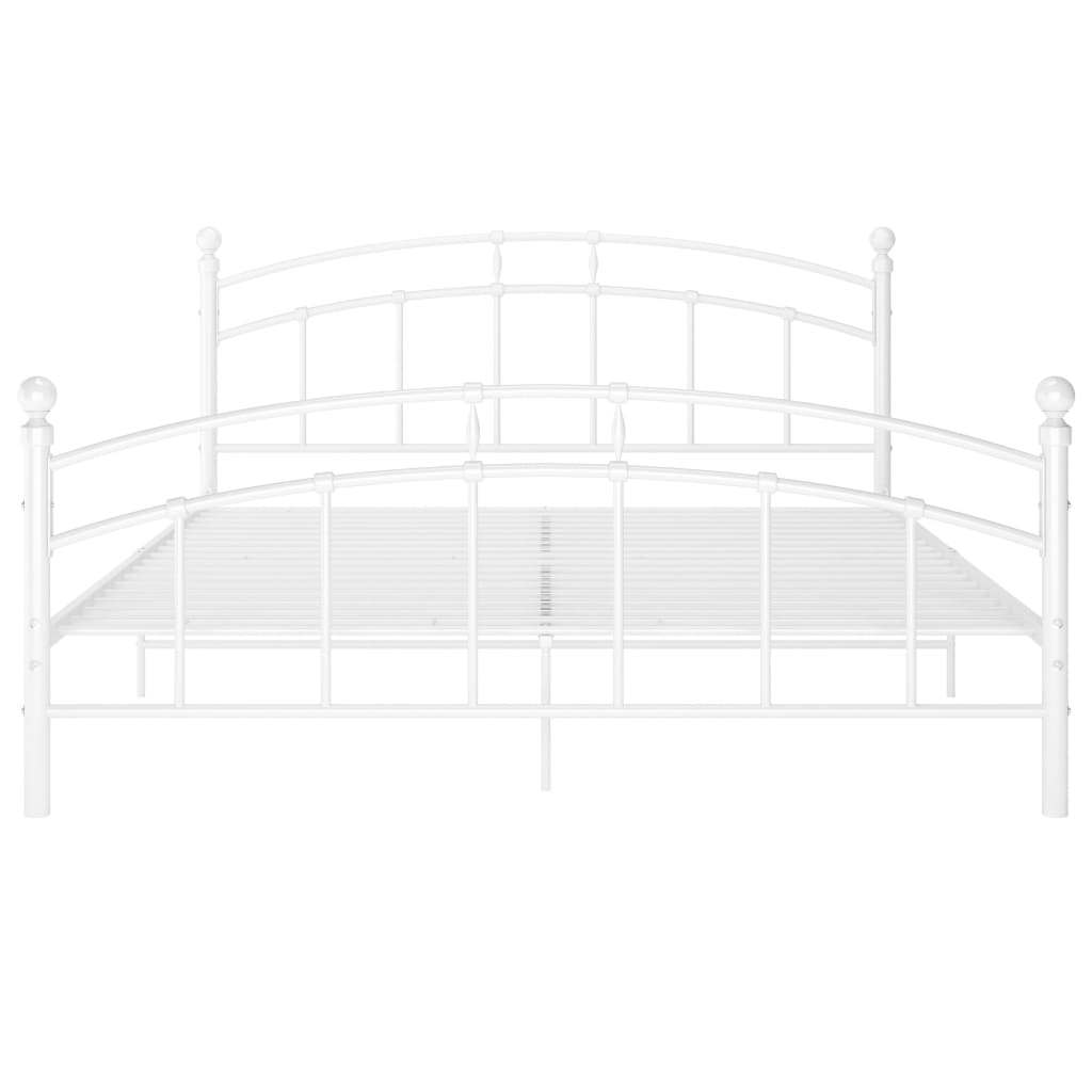Bed Frame White Metal 180x200 cm- Beds & Bed Frames - HomeShopIreland - Home Shop Ireland - Beds & Bed Frames - Bed Frame White Metal 180x200 cm