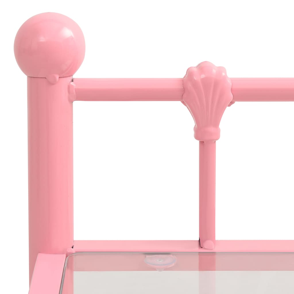 Bedside Cabinets 2 pcs Pink and Transparent Metal and Glass- Bedside Tables - HomeShopIreland - Home Shop Ireland - Bedside Tables - Bedside Cabinets 2 pcs Pink and Transparent Metal and Glass