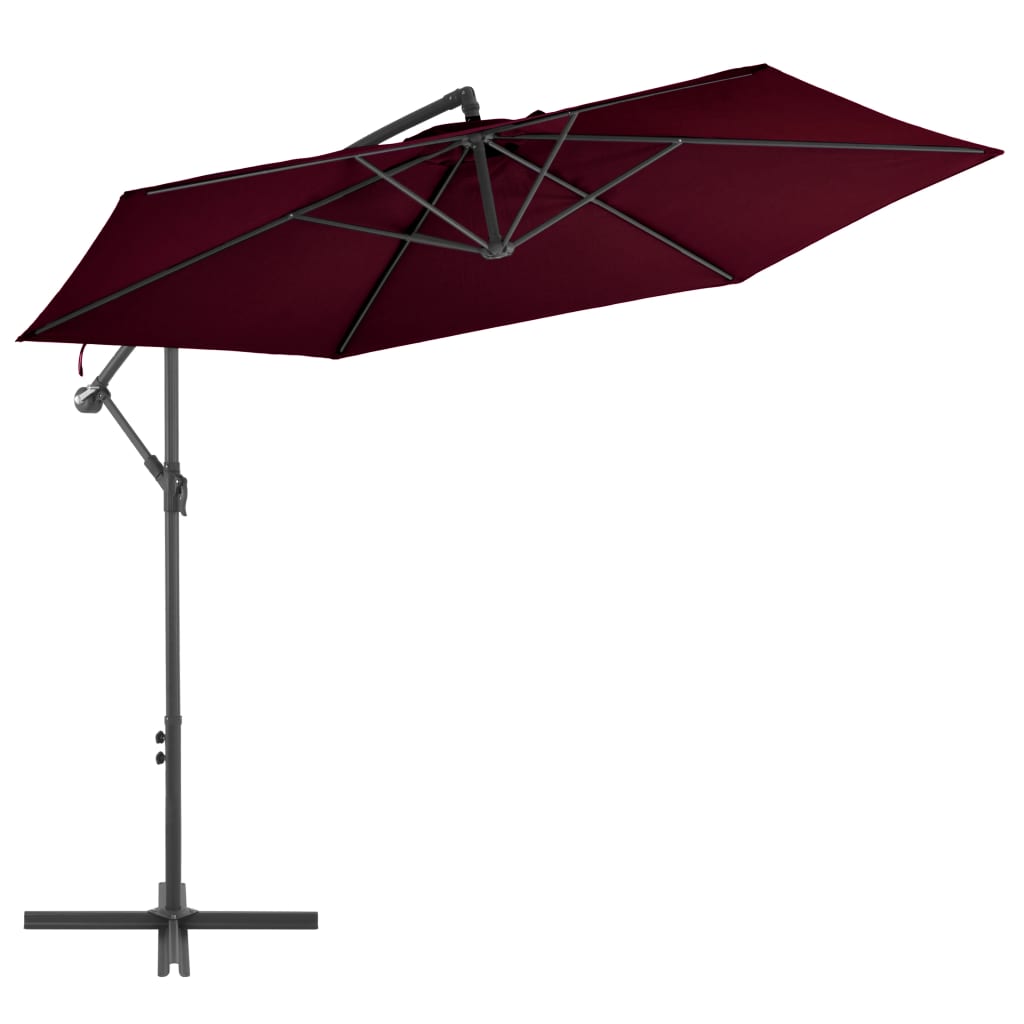 Cantilever Umbrella with Aluminium Pole Bordeaux Red 300 cm- Outdoor Umbrellas & Sunshades - HomeShopIreland - Home Shop Ireland - Outdoor Umbrellas & Sunshades - Cantilever Umbrella with Aluminium Pole Bordeaux Red 300 cm