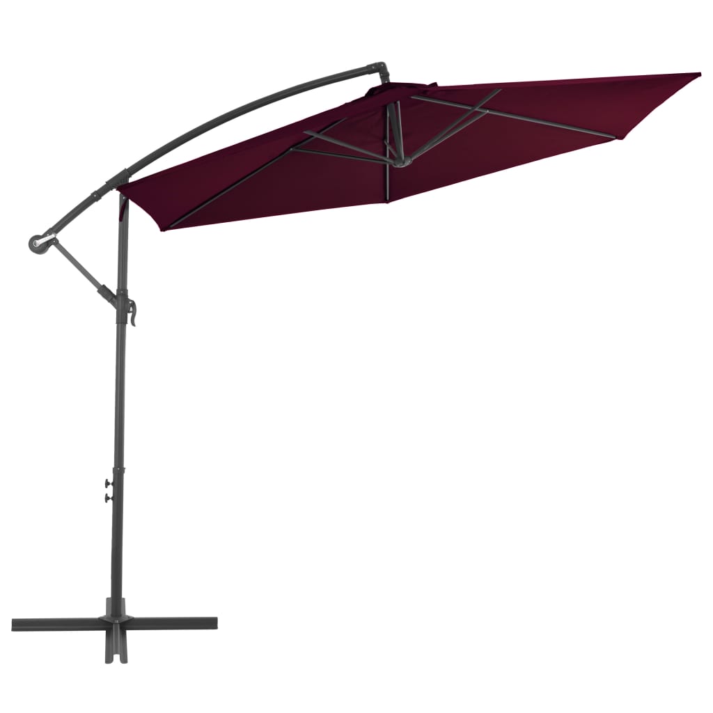 Cantilever Umbrella with Aluminium Pole Bordeaux Red 300 cm- Outdoor Umbrellas & Sunshades - HomeShopIreland - Home Shop Ireland - Outdoor Umbrellas & Sunshades - Cantilever Umbrella with Aluminium Pole Bordeaux Red 300 cm