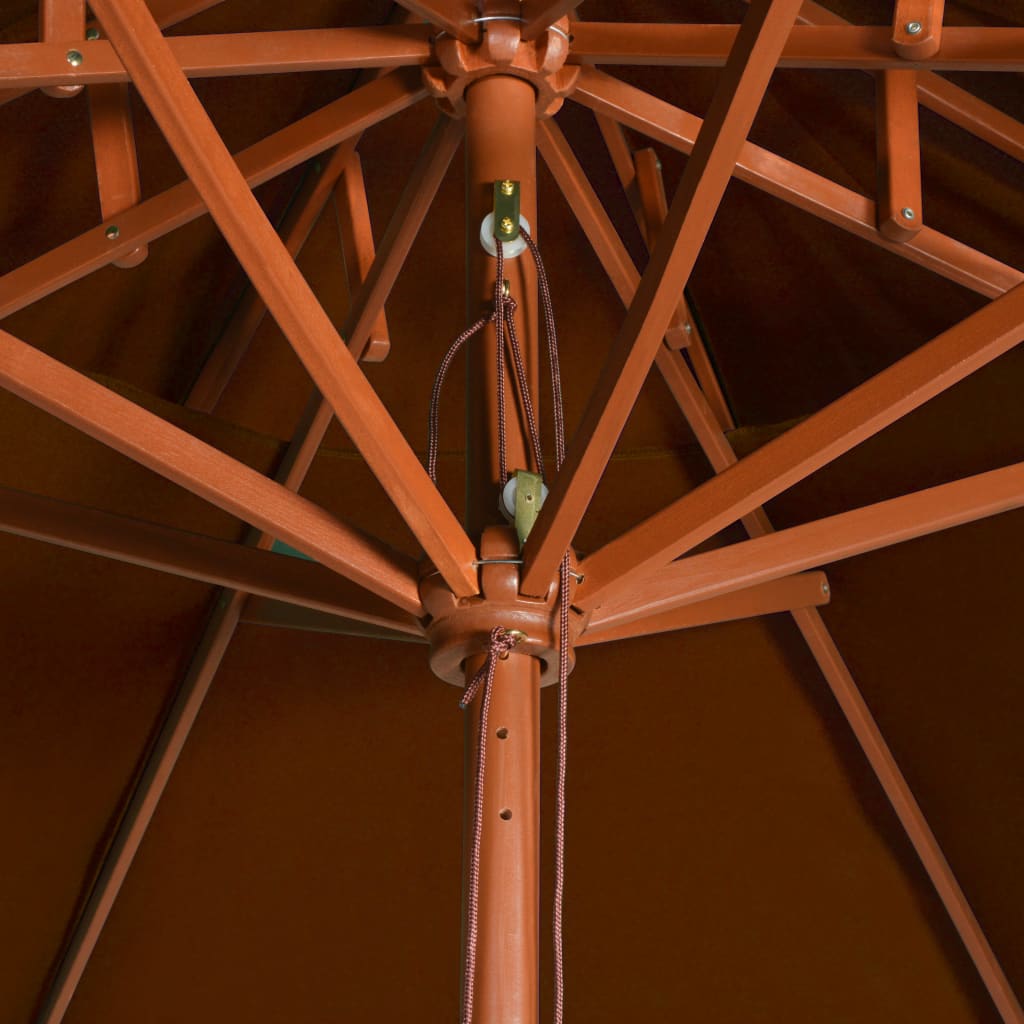 Double Decker Parasol with Wooden Pole Terracotta 270 cm- Outdoor Umbrellas & Sunshades - HomeShopIreland - Home Shop Ireland - Outdoor Umbrellas & Sunshades - Double Decker Parasol with Wooden Pole Terracotta 270 cm