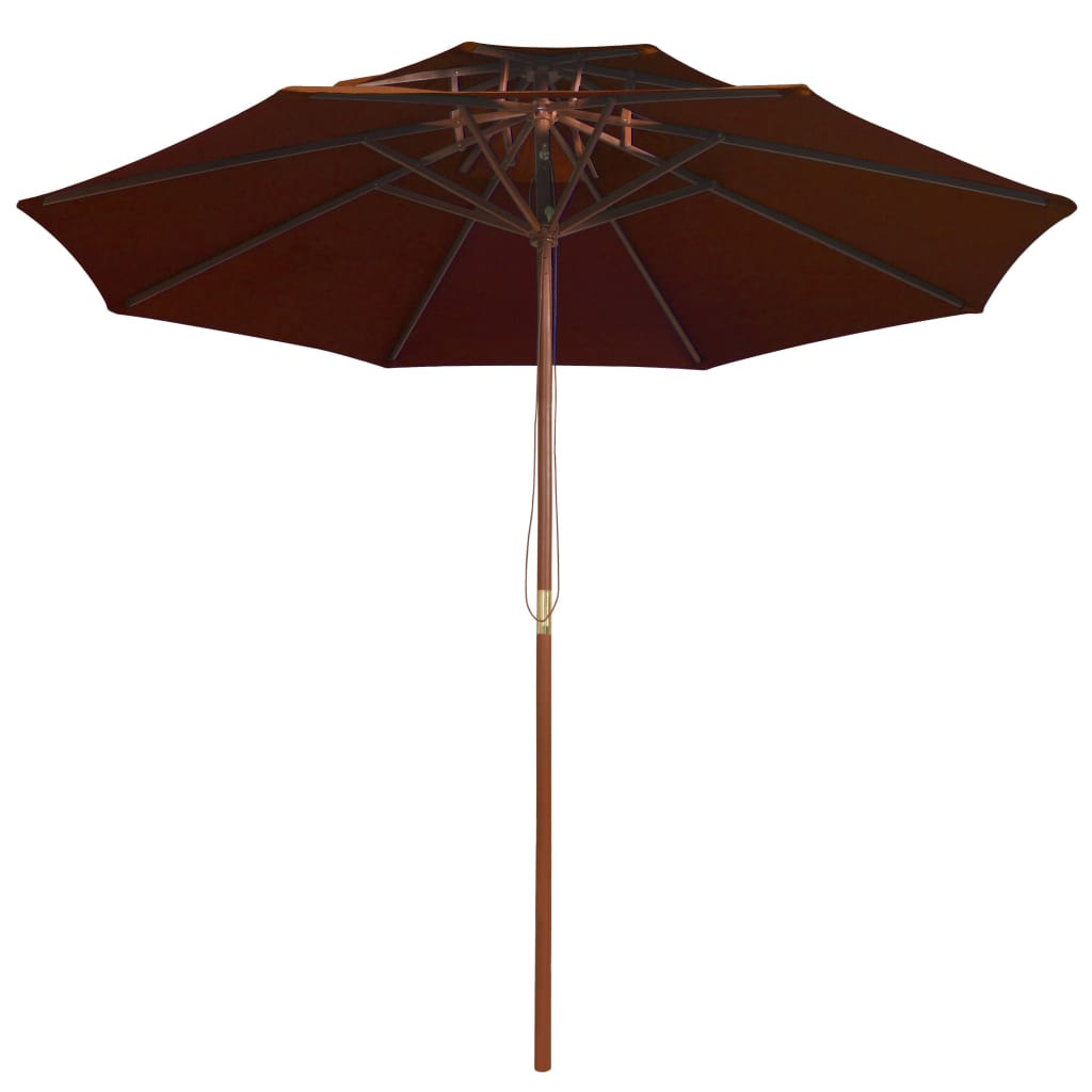 Double Decker Parasol with Wooden Pole Terracotta 270 cm- Outdoor Umbrellas & Sunshades - HomeShopIreland - Home Shop Ireland - Outdoor Umbrellas & Sunshades - Double Decker Parasol with Wooden Pole Terracotta 270 cm