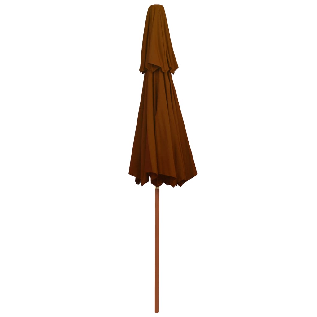 Double Decker Parasol with Wooden Pole Terracotta 270 cm- Outdoor Umbrellas & Sunshades - HomeShopIreland - Home Shop Ireland - Outdoor Umbrellas & Sunshades - Double Decker Parasol with Wooden Pole Terracotta 270 cm