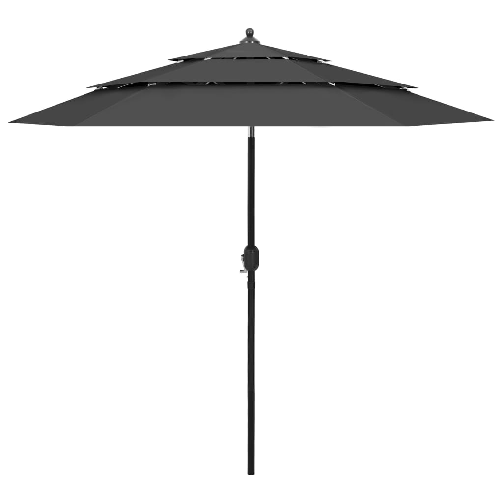 3-Tier Parasol with Aluminium Pole Anthracite 2.5 m- Outdoor Umbrellas & Sunshades - HomeShopIreland - Home Shop Ireland - Outdoor Umbrellas & Sunshades - 3-Tier Parasol with Aluminium Pole Anthracite 2.5 m