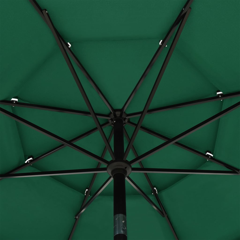 3-Tier Parasol with Aluminium Pole Green 3.5 m- Outdoor Umbrellas & Sunshades - HomeShopIreland - Home Shop Ireland - Outdoor Umbrellas & Sunshades - 3-Tier Parasol with Aluminium Pole Green 3.5 m