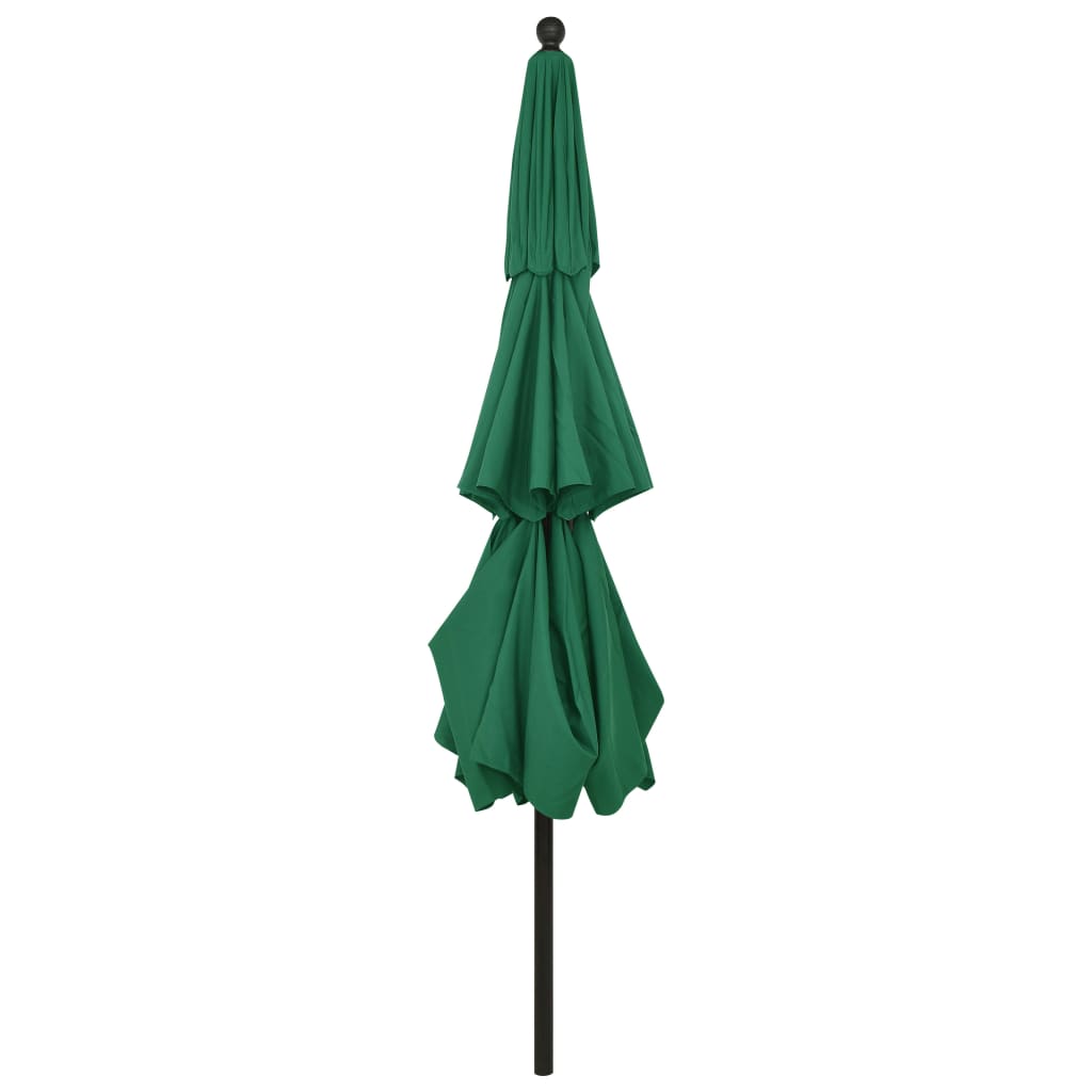 3-Tier Parasol with Aluminium Pole Green 3.5 m- Outdoor Umbrellas & Sunshades - HomeShopIreland - Home Shop Ireland - Outdoor Umbrellas & Sunshades - 3-Tier Parasol with Aluminium Pole Green 3.5 m