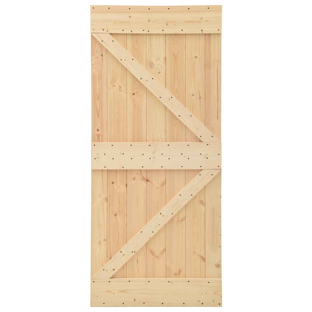 Sliding Door with Hardware Set 100x210 cm Solid Pine Wood- Doors - HomeShopIreland - Home Shop Ireland - Doors - Sliding Door with Hardware Set 100x210 cm Solid Pine Wood