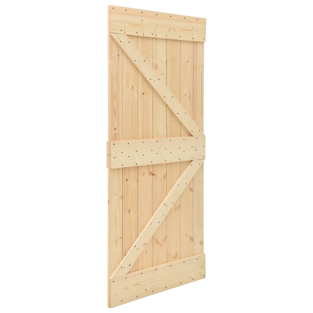 Sliding Door with Hardware Set 100x210 cm Solid Pine Wood- Doors - HomeShopIreland - Home Shop Ireland - Doors - Sliding Door with Hardware Set 100x210 cm Solid Pine Wood