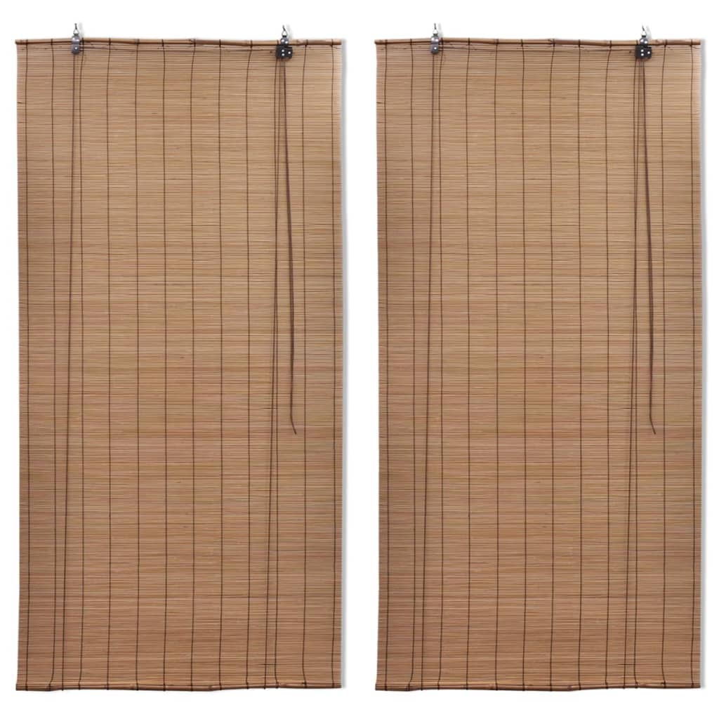 Bamboo Roller Blinds 2 pcs Brown 120x220 cm- Window Blinds & Shades - HomeShopIreland - Home Shop Ireland - Window Blinds & Shades - Bamboo Roller Blinds 2 pcs Brown 120x220 cm