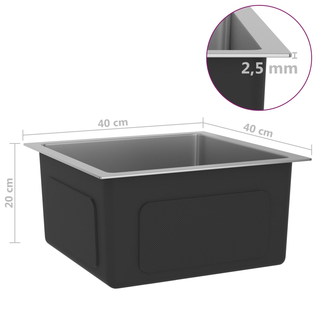Handmade Kitchen Sink with Strainer Stainless Steel- Kitchen & Utility Sinks - HomeShopIreland - Home Shop Ireland - Kitchen & Utility Sinks - Handmade Kitchen Sink with Strainer Stainless Steel