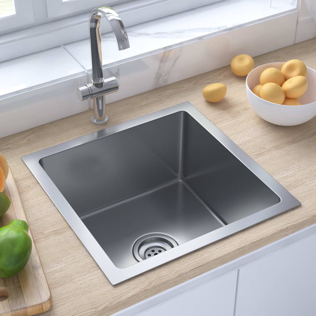 Handmade Kitchen Sink with Strainer Stainless Steel- Kitchen & Utility Sinks - HomeShopIreland - Home Shop Ireland - Kitchen & Utility Sinks - Handmade Kitchen Sink with Strainer Stainless Steel