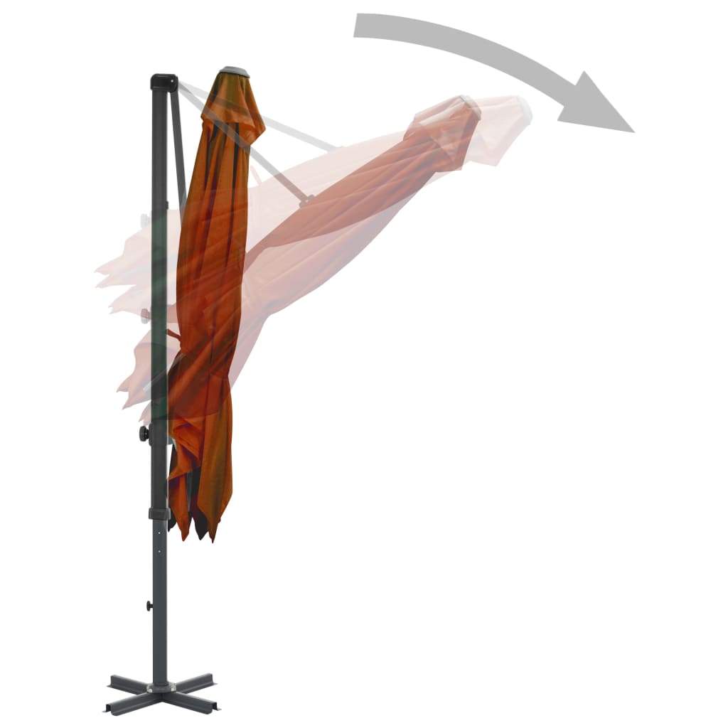 Cantilever Umbrella with Aluminium Pole Terracotta 250x250 cm- Outdoor Umbrellas & Sunshades - HomeShopIreland - Home Shop Ireland - Outdoor Umbrellas & Sunshades - Cantilever Umbrella with Aluminium Pole Terracotta 250x250 cm