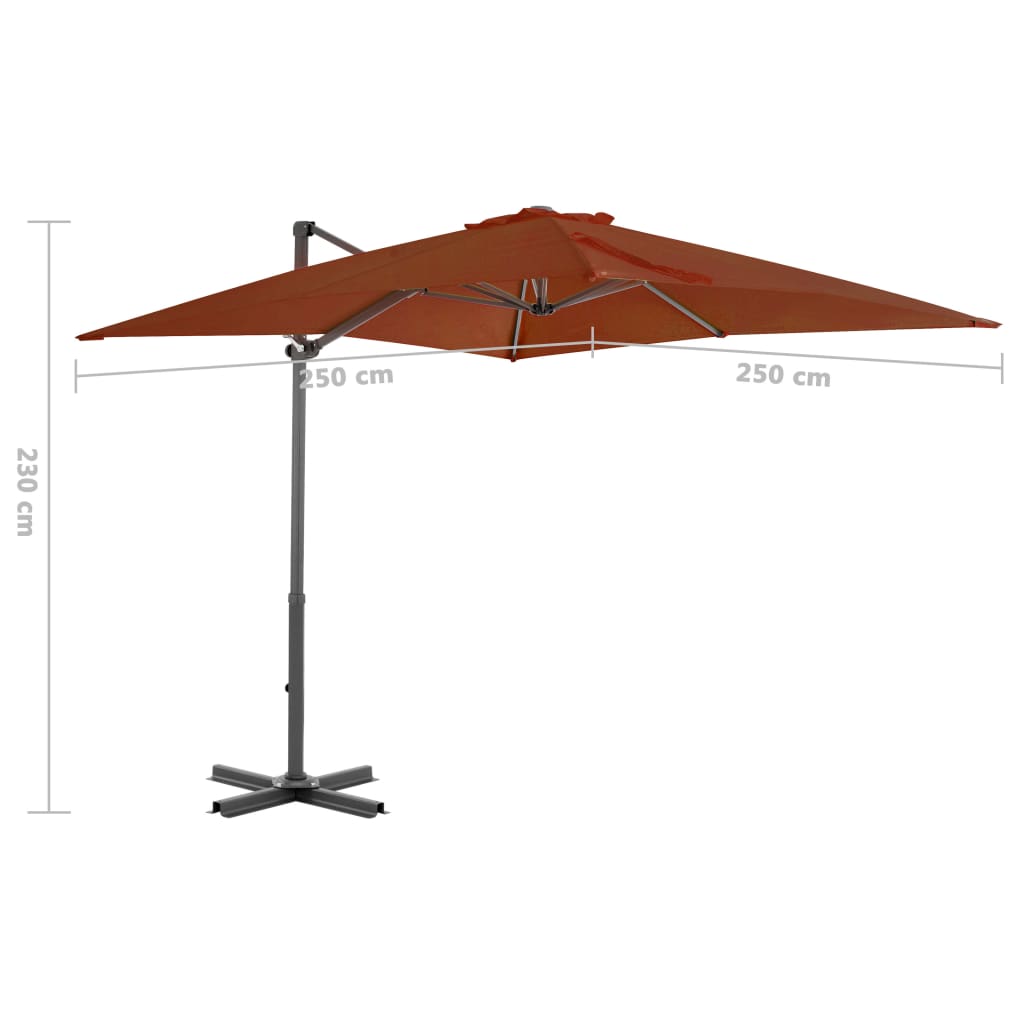 Cantilever Umbrella with Aluminium Pole Terracotta 250x250 cm- Outdoor Umbrellas & Sunshades - HomeShopIreland - Home Shop Ireland - Outdoor Umbrellas & Sunshades - Cantilever Umbrella with Aluminium Pole Terracotta 250x250 cm