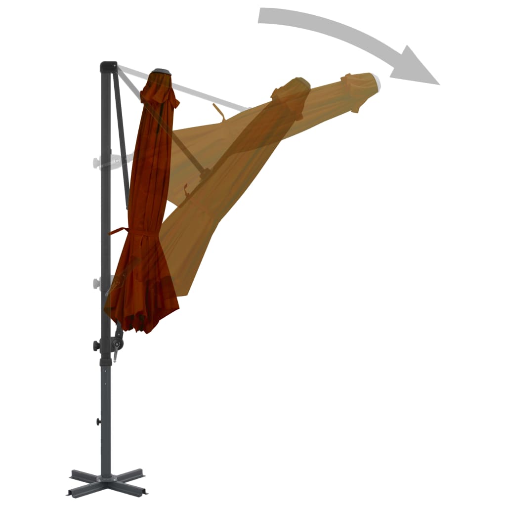 Cantilever Umbrella with Aluminium Pole Terracotta 300 cm- Outdoor Umbrellas & Sunshades - HomeShopIreland - Home Shop Ireland - Outdoor Umbrellas & Sunshades - Cantilever Umbrella with Aluminium Pole Terracotta 300 cm
