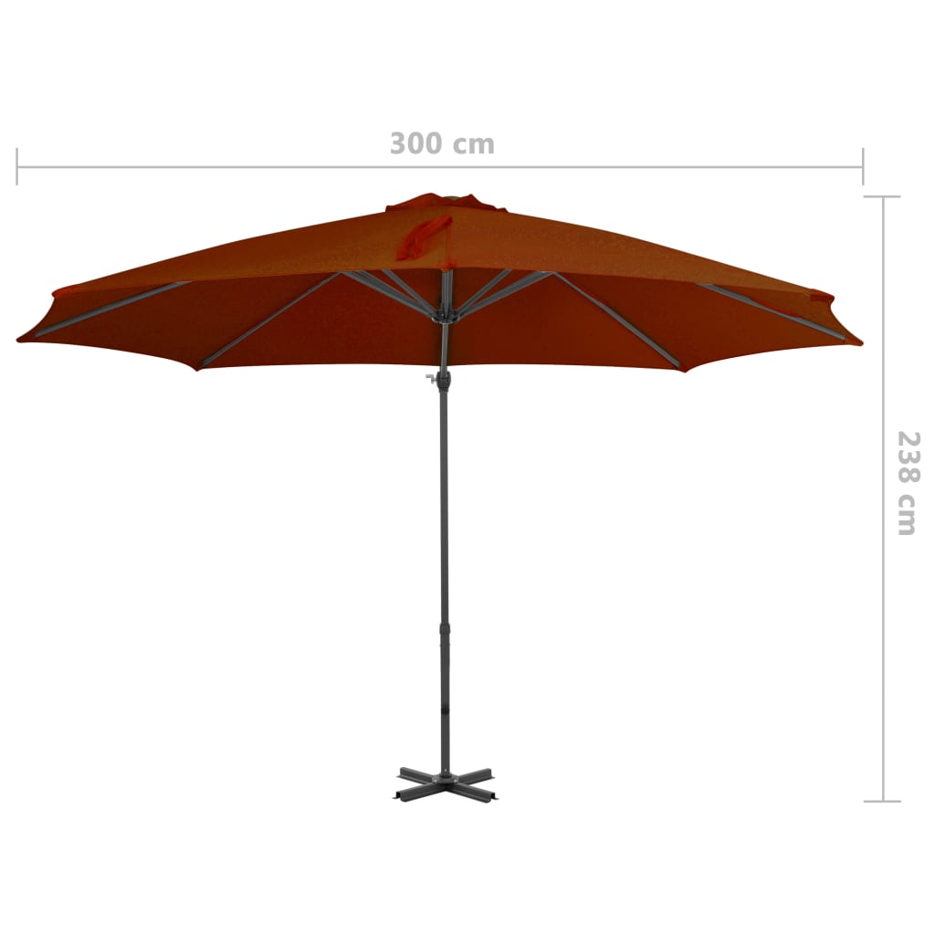 Cantilever Umbrella with Aluminium Pole Terracotta 300 cm- Outdoor Umbrellas & Sunshades - HomeShopIreland - Home Shop Ireland - Outdoor Umbrellas & Sunshades - Cantilever Umbrella with Aluminium Pole Terracotta 300 cm